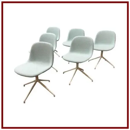 Iskos-berlin For Muuto Fiber Swivel Dining Chairs, Set Of Six