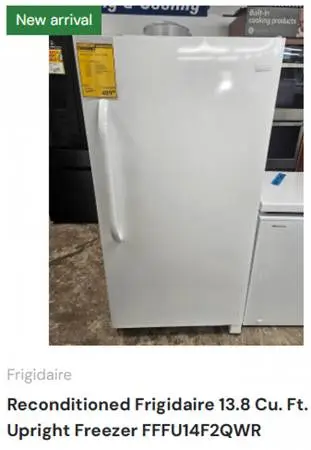 Reconditioned Frigidaire 13.8 Cu. Ft. Upright Freezer FFFU14F2QWR