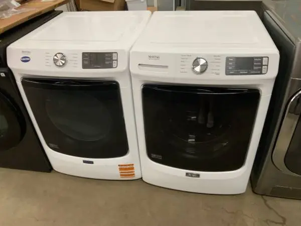 **MAYTAG WHITE FRONT LOAD, ELECTRIC WASHER DRYER SET**ON SALE NOW**