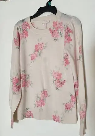 Rebecca Taylor Womens Maia Floral Wool Sweater - Size = Small