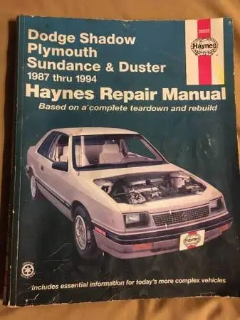 1987 thru 1994 Dodge Shadow / Plymouth Sundance & Duster Repair Manual