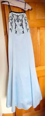 Windsor Light Blue Satin Formal Dress