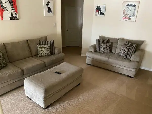 This sofa and loveseat and ottoman I bought them brand new