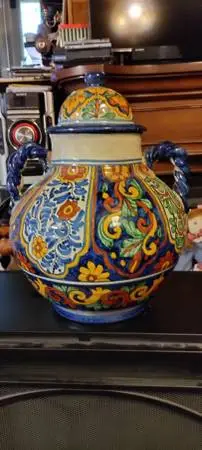 Hand painted large Mexican urn