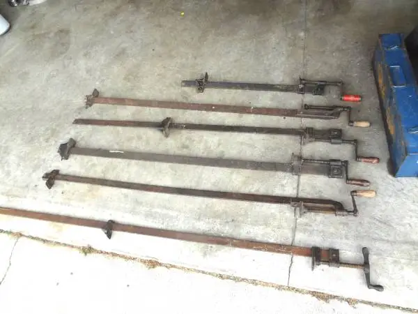 Antique Steel Bar Clamps Woodworking 6 pieces Made in USA
