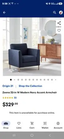Origins 21 blue accent chair