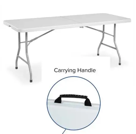 Four (4) Fold-in-Half Tables and Two (2) Folding Chairs