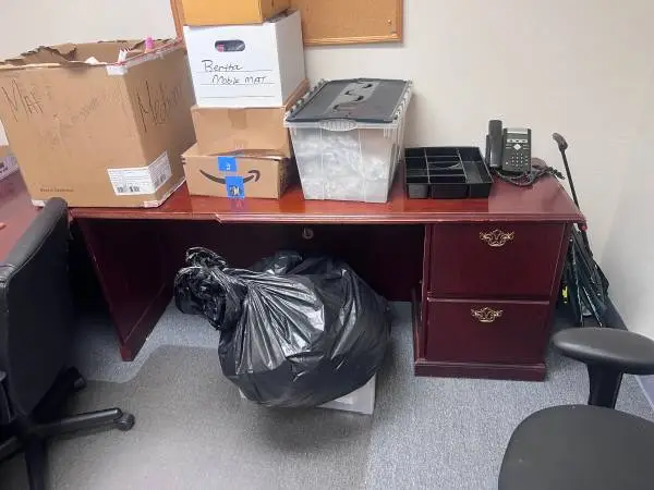 Executive L Shaped Dark Wood Desk