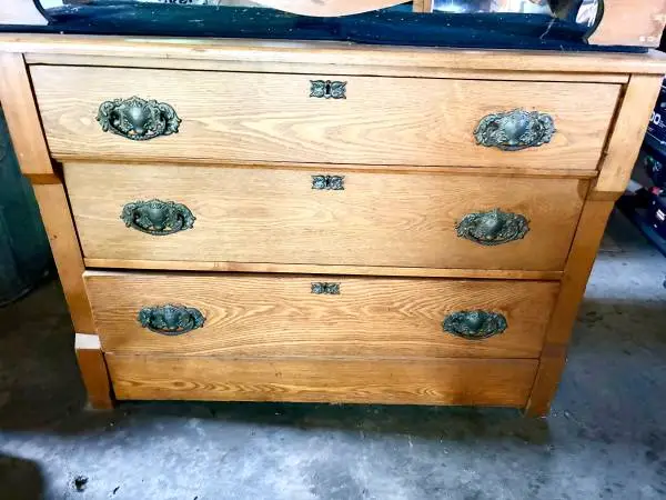 Solid wood dresser with mirror