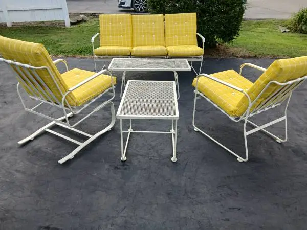 Wrought Iron Vintage Patio Set or Sunroom Living Room Set