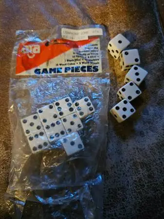 13 Pieces Black and White Vintage Game Dice