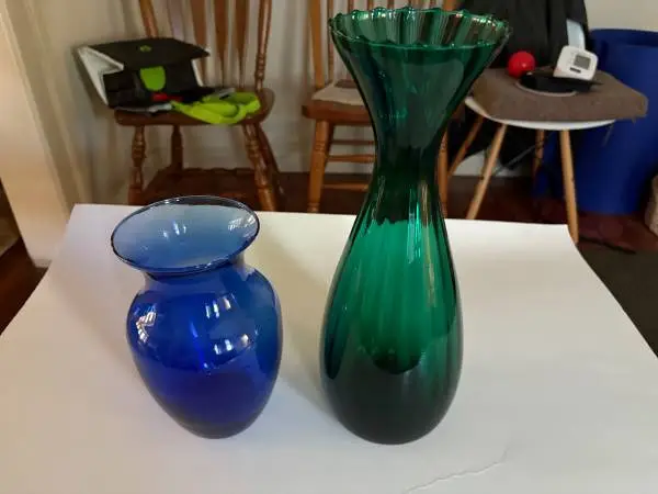 Glass Vases - Middle Century Modern / MCM ( for both vases )