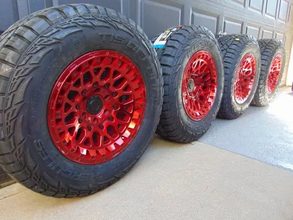 4 New 17X9 Red TIS Rims LT 265 70 17 TIS RT Tires *6X135*-12MM Offset*
