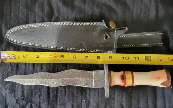 Kris feather Damascus steel knife blade.