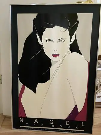 Patrick Nagel “The Book” Lithograph Art Print Framed 24x36 - Reduced!