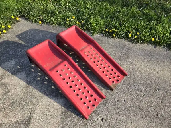Vintage Steel Car & Light Truck Heavy Duty Oil Change Repair Ramps