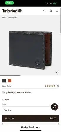 MENS TIMBERLAND WALLET - Navy Blue - 2 available $30 each