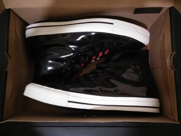 EUC Converse Chuck Taylor All Star Black Patent Leather HighTop Shoes