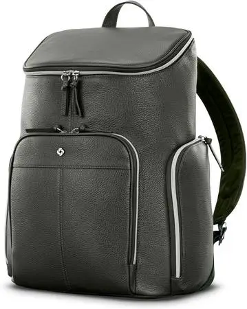 Samsonite Mobile Solution 2 Leather Deluxe Backpack, Olive, BRAND NEW