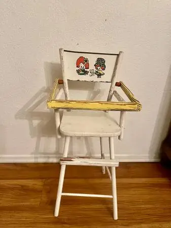 High chair for dolls vintage with tray Cass Toys co