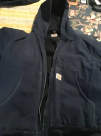 (2) blue mens carlhart jackets (1) medium (1) large