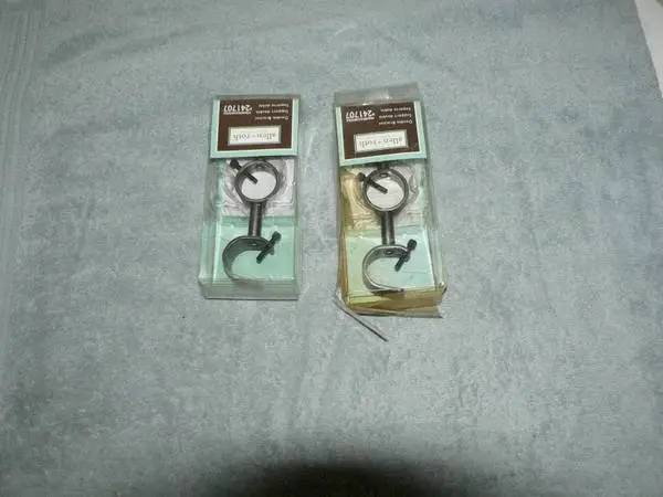Pair of Allen + Roth Antique Pewter Steel Double Curtain Rod Bracket