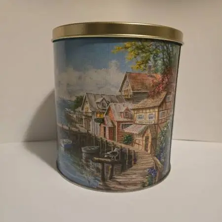 Picturesque Big Tin Container Featured Art by Nicky Boehme
