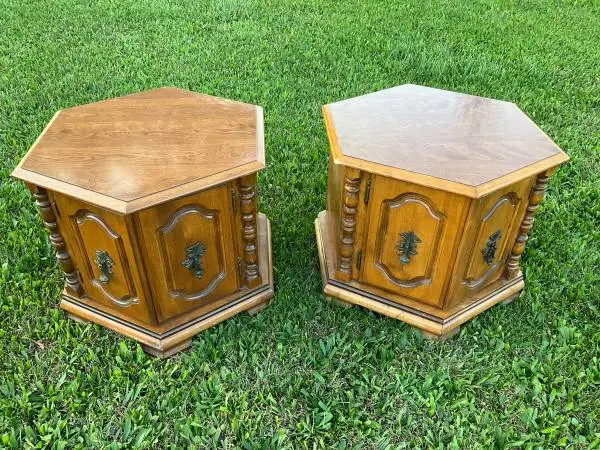 Two maple lamp tables