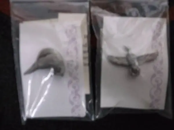 Two Pewter Duck Tie Tacks