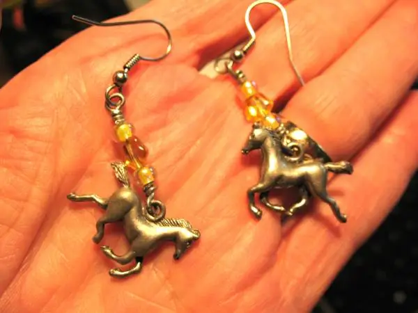Vintage Artisan Horse or Pony Dangle Earrings