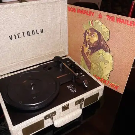 Portable Like New Victrola Stereo W/ Bob Marley Album