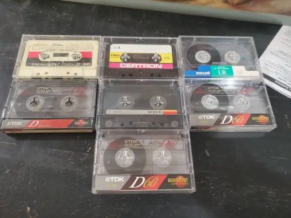 Recycled blank cassette tapes