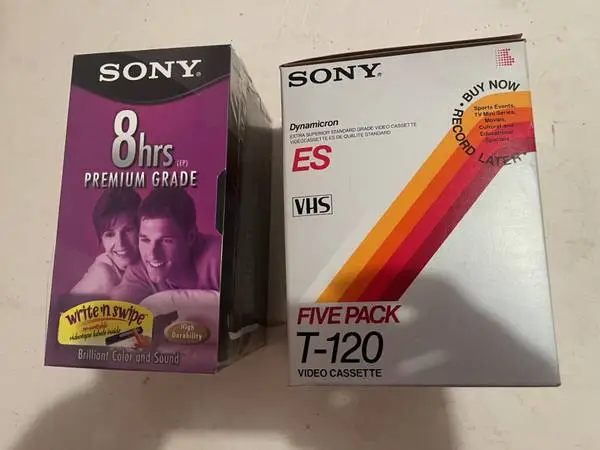 2 packs (5 tapes EACH)  new unused SONY VHS blank tapes