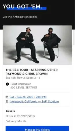 The R&B Tour – Starring Usher Raymond & Chris Brown