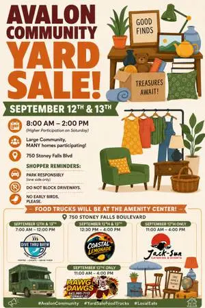 Official Avalon Fall Community Yard Sale — September 12th and 13th Multiple Ho