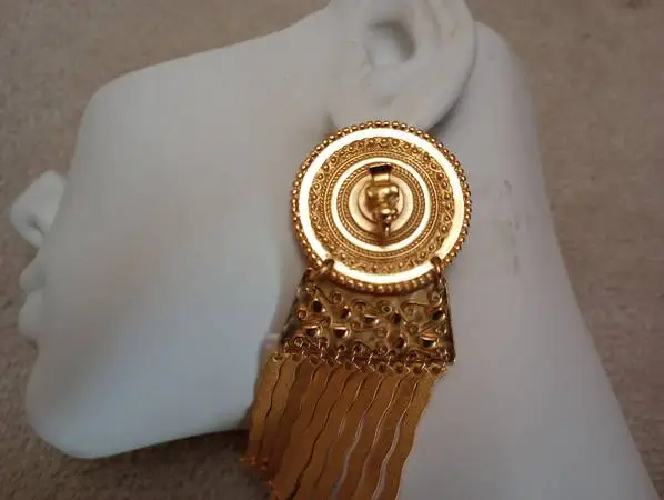 Pre-Columbian Sun Goddess Design Earrings