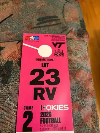 Virginia Tech vs ODU Parking Pass