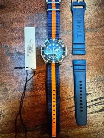 Timex Men’s Harborside Coast 43mm watch with additional strap