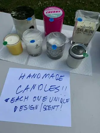 7 handmade candles of different sizes - brand new