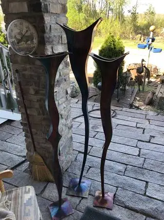 acid stained plant stands