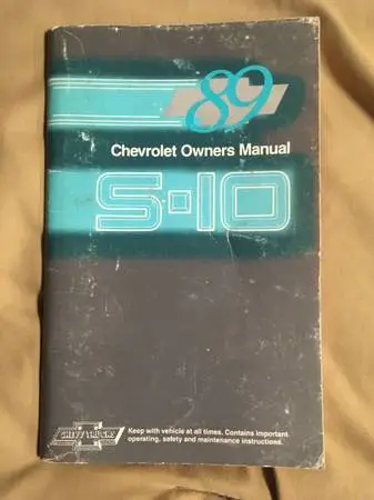 1989 Chevrolet S-10 Owners Manual