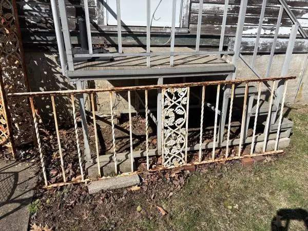 Antique Fancy 88.5” Wrought Iron Rail Panel