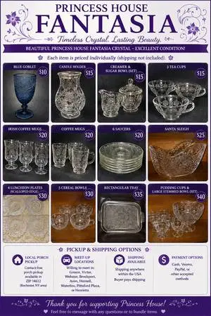 Princess House Fantasia Crystal – Multiple Items Available
