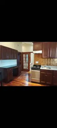 Kitchen cabinets and countertops and sink