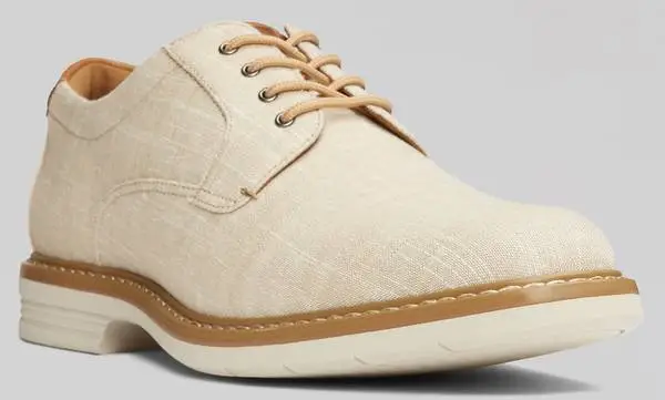 Florsheim Mens Newtown Canvas Plain Toe Oxfords, Sand, Size 8.5D, NEW