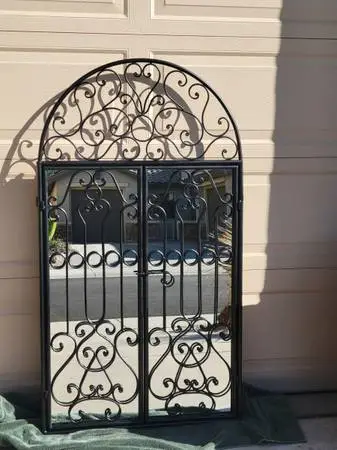 Wrought iron mirror