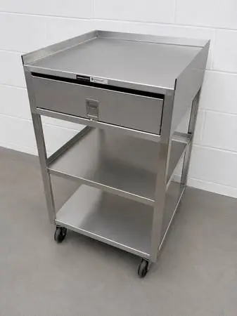 Rolling Stainless Steel Cart with Drawer by Hydrocollator Model MB-T 4