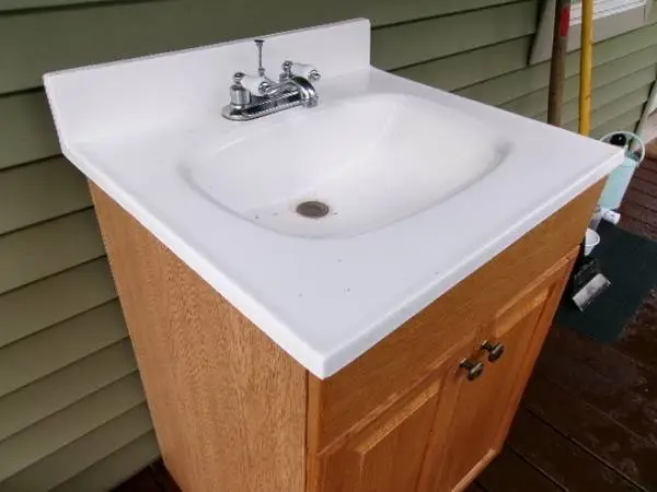 Oak Bathroom Vanity with Faucet