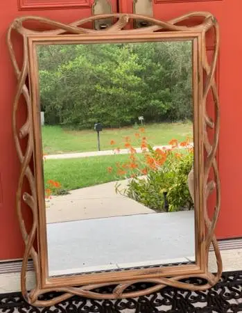 Vintage Hand Crafted Decorative wood twisted branch wall mirror