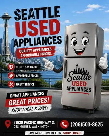 HUGE SALE STORE FULL NICE GENTLY USED CERTIFIED REFRIGERATOR WASHER